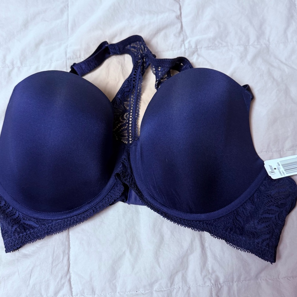 Felina Deep Blue Lace Bra T back